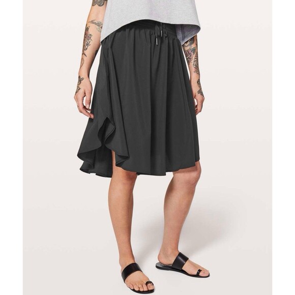 Lululemon Dresses & Skirts - Lululemon The Everyday Skirt Black Size 4 Womens Athleisure Yoga City Life